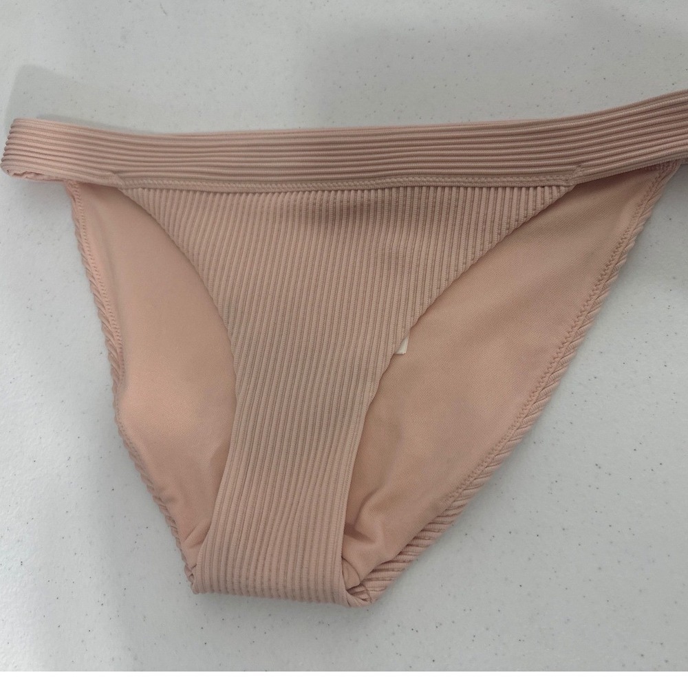 NWOT Hollister Ribbed Bikini Bottom Peach Pink Low Rise Swimwear 311S2209   L